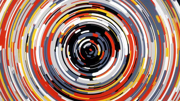 Futuristic background with many colorful lines forming a ring and flowing slowly alt
