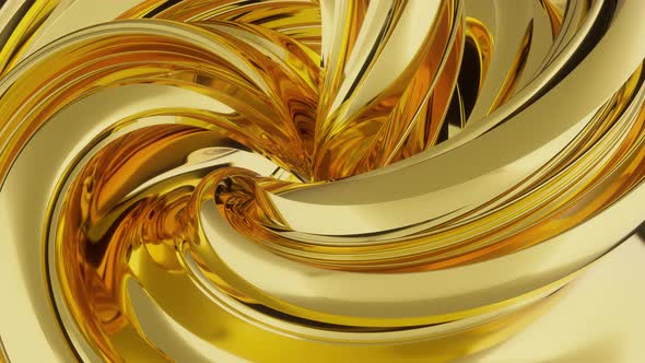 Abstract Metallic Gold Chrome Formation Background Loop
