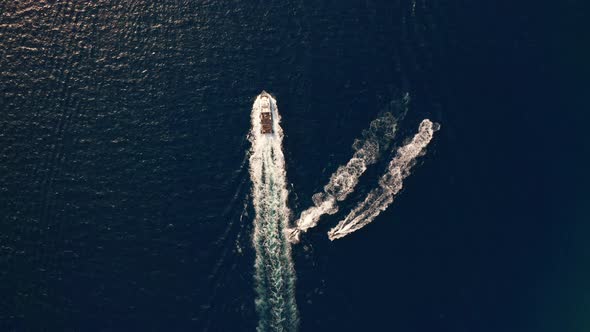 Towards Ships In Blue Sea Off Coastline Of Cap De Creus alt