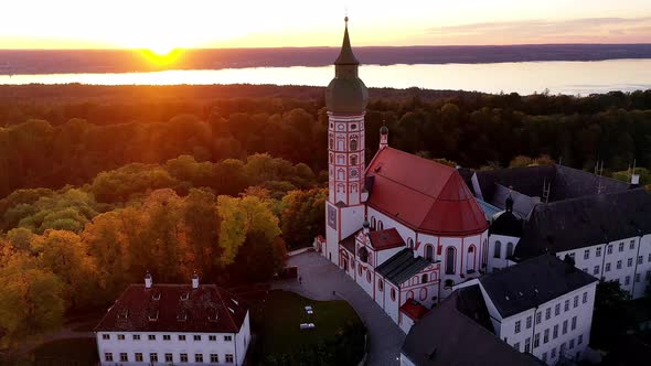 Andechs Abbey in the evening, Bavaria, Germany alt