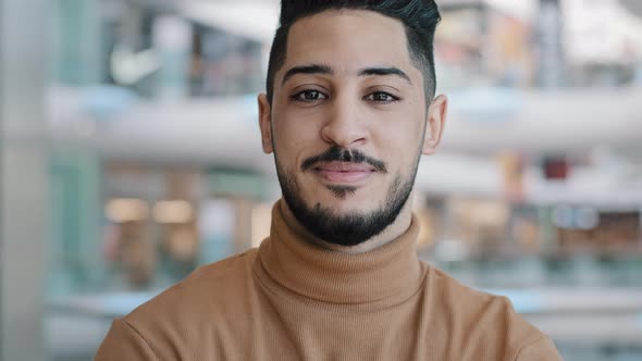 Headshot Young Happy Handsome Successful Bearded Arab Man Professional Businessman Specialist alt