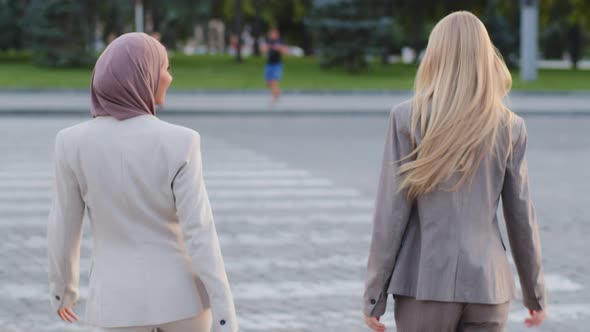 Young Adult Modern Businesswomen Colleague or Girlfriend European Caucasian Blonde Woman with Long alt