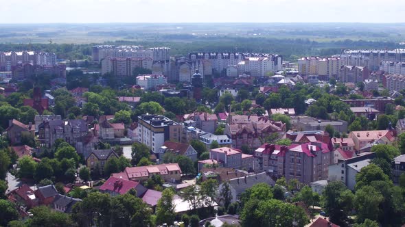 Historical Downtown of Zelenogradsk Against Modern Blocks