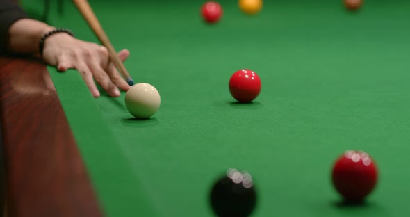 Player shooting snooker ball on table, Stock Footage | VideoHive