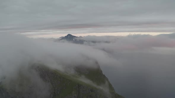 Norwegian Mountain In The Clouds