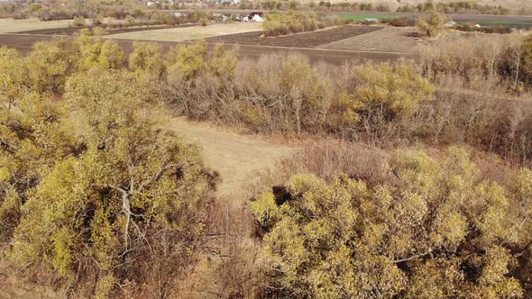 Beautiful Rural Autumn Landscape From a Drone in Russia