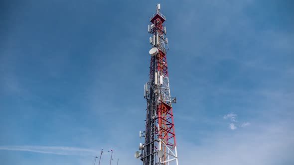 Timelapse Of A 5G Network Tower