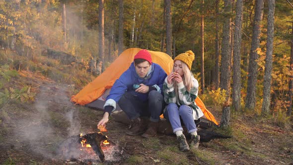 Beautiful Youth Set Up a Campground alt