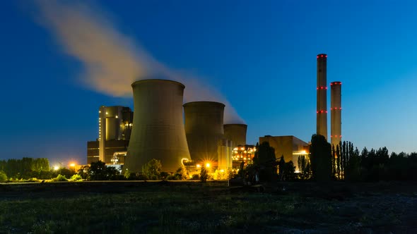 Coal Power Station At Night alt