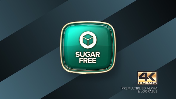 Sugar Free Rotating Badge 4K Looping Design Element alt