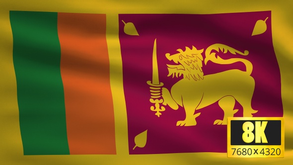 8K Sri Lanka Windy Flag Background alt