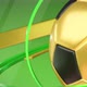 Golden Soccer Ball Rotates on a Green Background - VideoHive Item for Sale