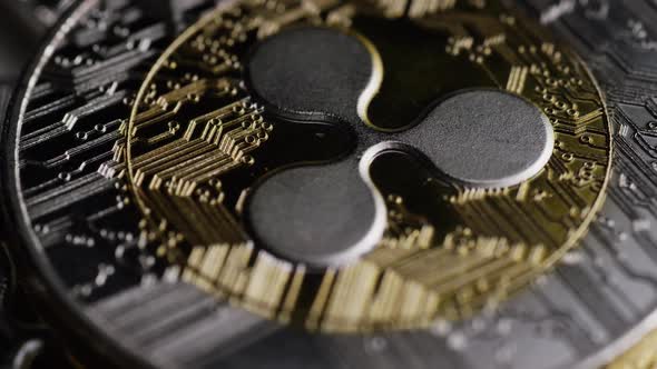 Rotating shot of Ripple Bitcoins alt