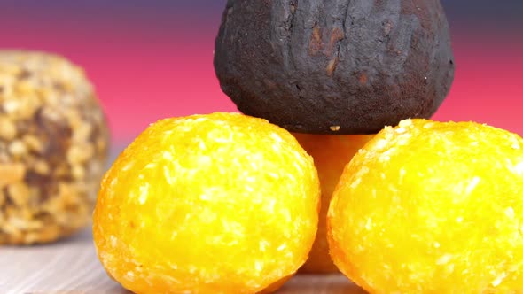 Pile of Different Chocolate and Caramel Handmade Candies alt