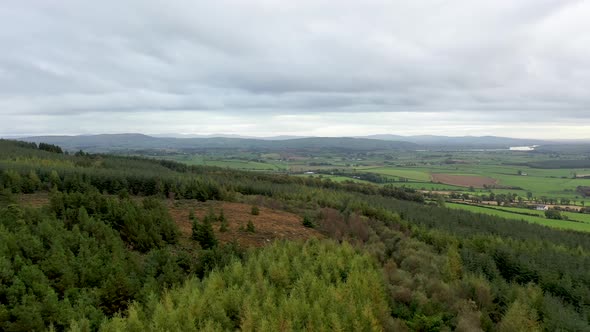 Areal View of the Burt Area in Donegal Between the Castle and the Celtic Forest Cross County Donegal alt