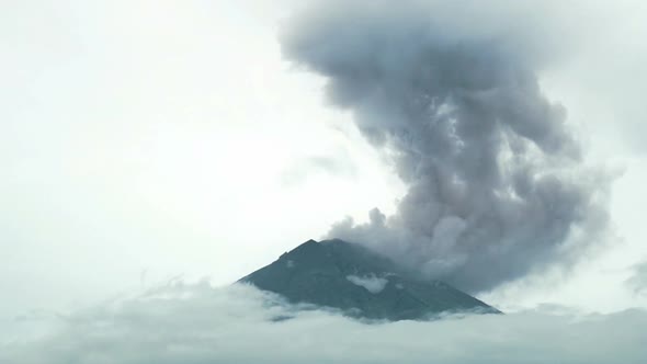 Volcanic Ash Cloud Billows Into Sky From Erupting Volcano Time Lapse