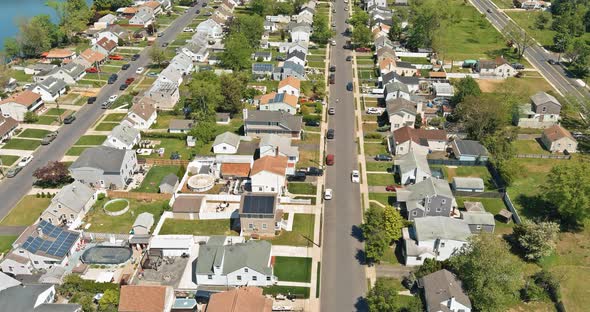 Top Down Aerial View of an Urban Area in a Small Town in Sayreville New Jersey alt