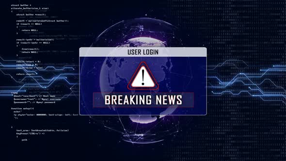 Breaking News Text and User Login Interface, Loopable