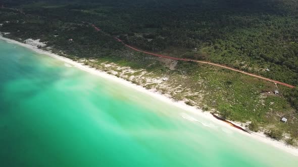 Koh Rong Island and Beach Aerial View in Cambodia alt