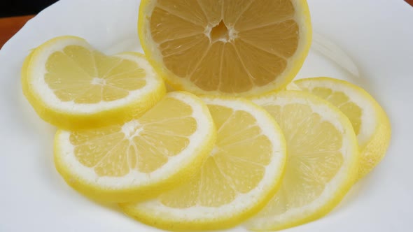 Yellow lemon close up