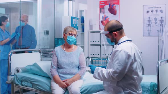 Discussing Lungs Diagnostic of Retired Old Woman alt