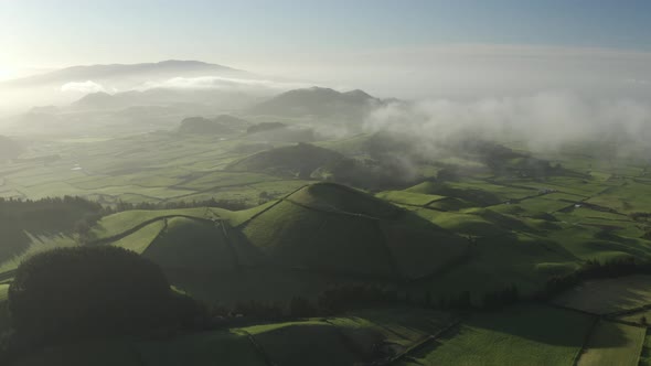 Aerial view of Lagoa das Eguas, Azores, Portugal. alt