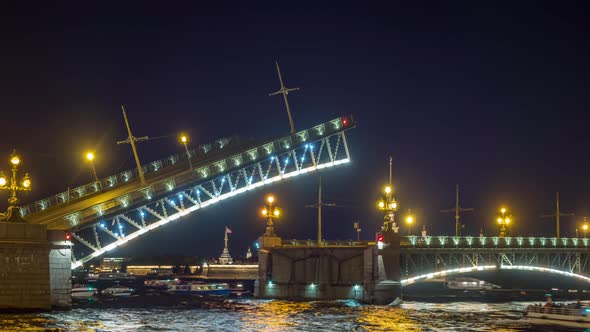 Divorcing of The Blagoveshchensky Bridge. Sankt Peterburg.