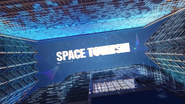 Digital Skyscrapers Business Word   Space Tourism