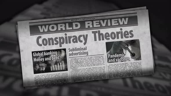 Conspiracy and secret theories theory retro newspaper printing alt