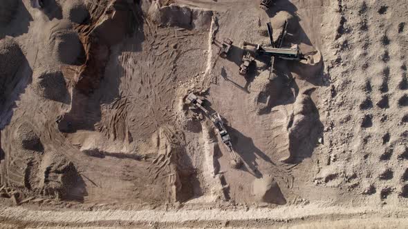 Drone Aerial View of Limestone Quarry