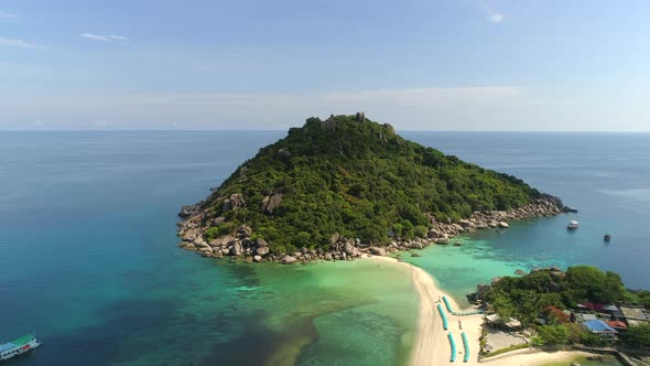 Flight over Beautiful Island in Ocean alt