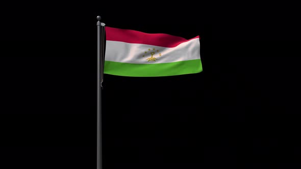 Tajikistan Flag With Alph 4K alt