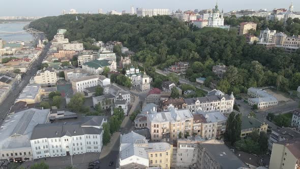Aerial View of Kyiv, Ukraine. Slow Motion, Flat, Gray alt