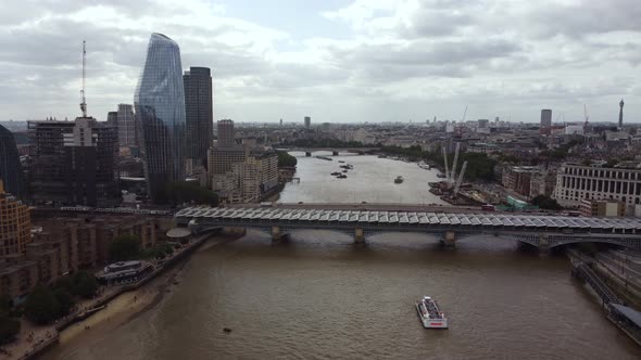 Aerial View of Southwark Bridge in London