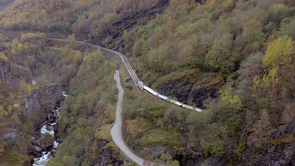The Flam to Myrdal Train Passing Through Beautiful Landscapes alt
