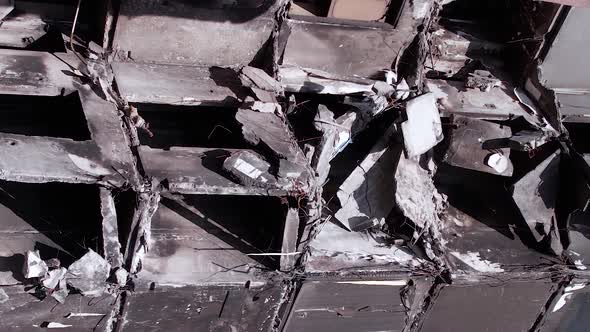 Vertical Video of Civilian Cars Destroyed During the War in Ukraine alt