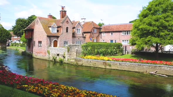View of typical houses and buildings in Canterbury, England alt