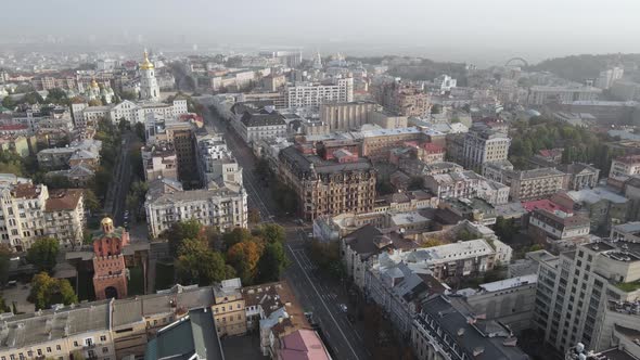 Cityscape of Kyiv, Ukraine. Aerial View, Slow Motion alt
