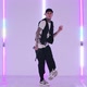 Professional Hip Hop Dancer Practicing Street Dance Elements Against Bright Neon Lights in Studio - VideoHive Item for Sale