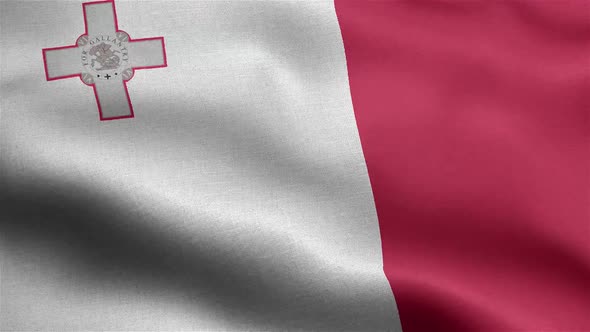 Malta Flag Seamless Closeup Waving Animation alt
