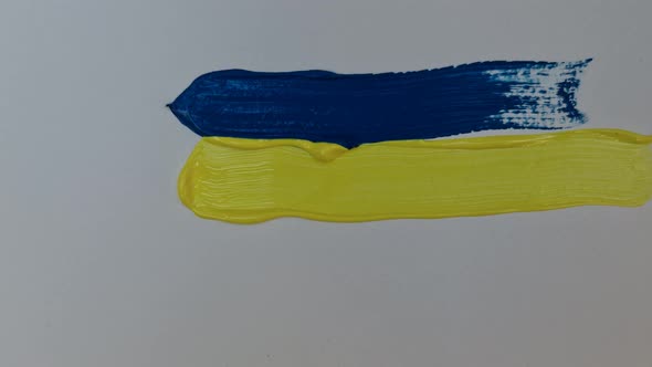 Ukrainian Flag Acryl Painted alt