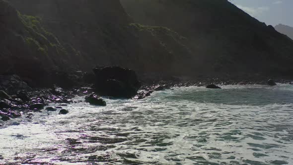 Mountainous ocean coast in Rural de Anaga park,Tenerife,Canary Islands,Spain. alt
