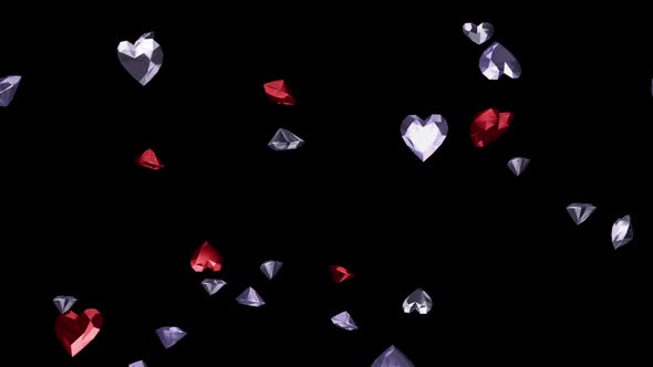 Diamond and Ruby Hearts - Falling Loop