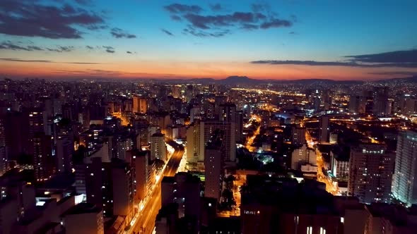 Metropolis panoramic cityscape of downtown Sao Paulo, Brazil. alt