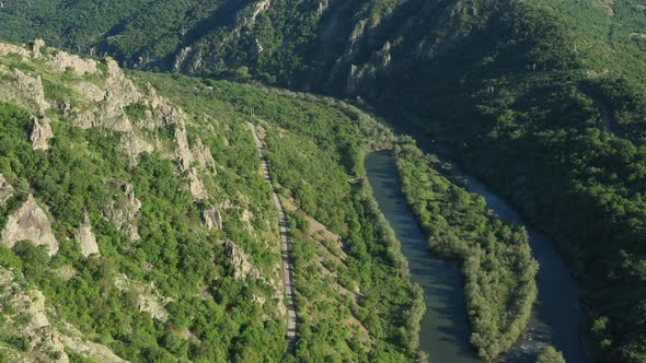 Flight Over The River Arda Around The City Of Madjarojo In Bulgaria, Europe 1 alt