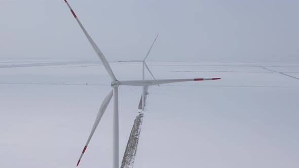 Wind Generators Winter Landscape