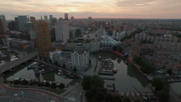 Rotterdam Aerial View at Sunset alt