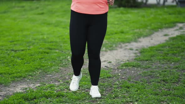 Happy Plus Size Woman Outdoor Activity Summer Park alt