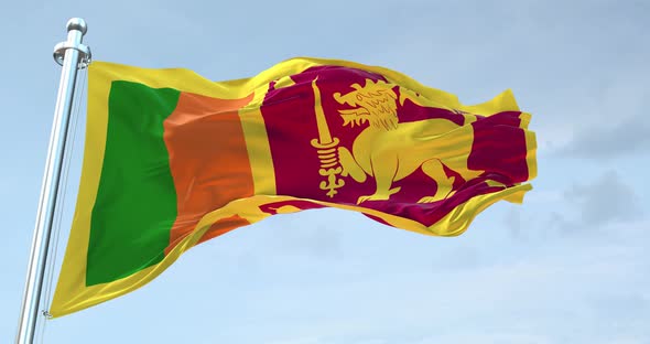 Sri Lanka Flag Waving  Loop  4 K alt