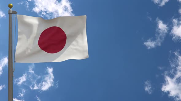 Japan Flag On Flagpole alt